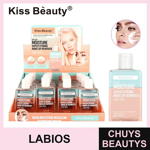 Desmaquillante bifásico Kiss Beauty Eye+Lip súper fuerte hidratante 100ml - Chuys Beautys | Chuys Beautys