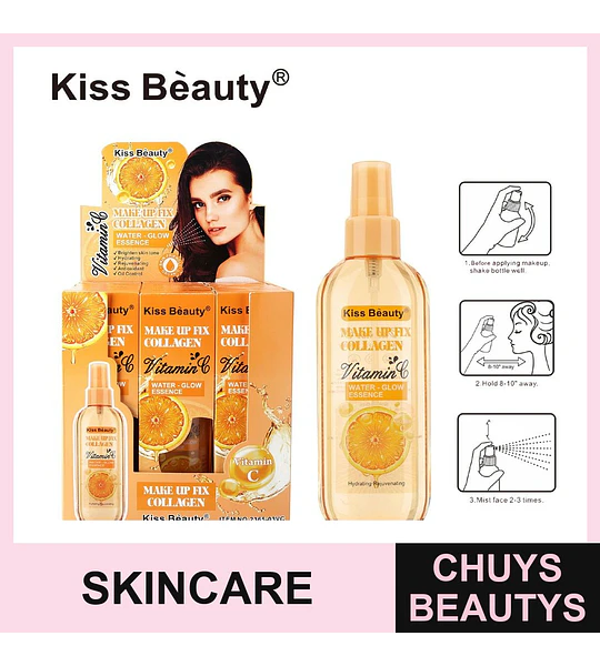 Esencia Fijadora de Maquillaje con Colágeno y Vitamina C Kiss Beauty