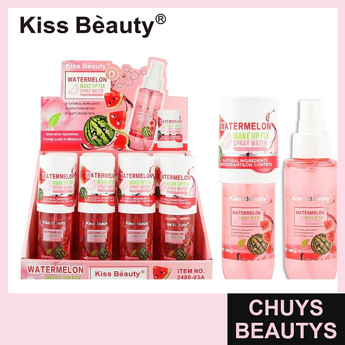 Spray Fijador de Maquillaje Kiss Beauty Watermelon 100ml - Chuys Beautys | Chuys Beautys
