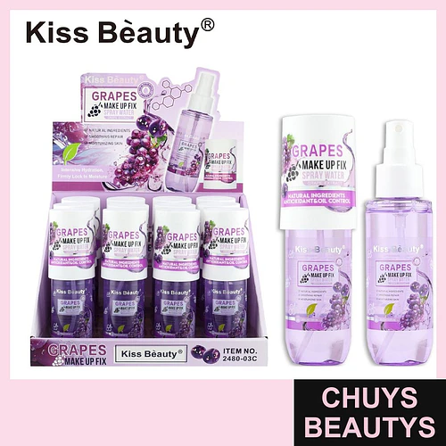 Spray Fijador de Maquillaje Kiss Beauty con Extracto de Uva Antioxidante - Chuys Beautys | Chuys Beautys