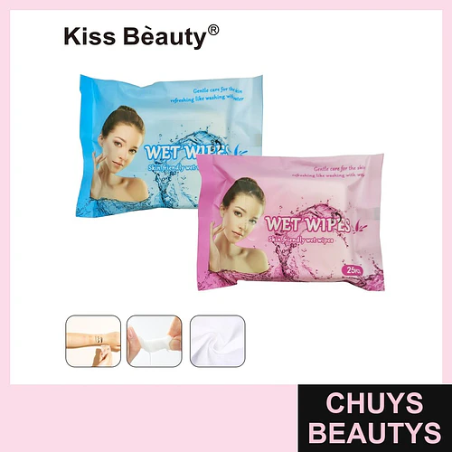 Toallitas húmedas desmaquillantes suaves Kiss Bèauty para piel sensible - Chuys Beautys | Chuys Beautys