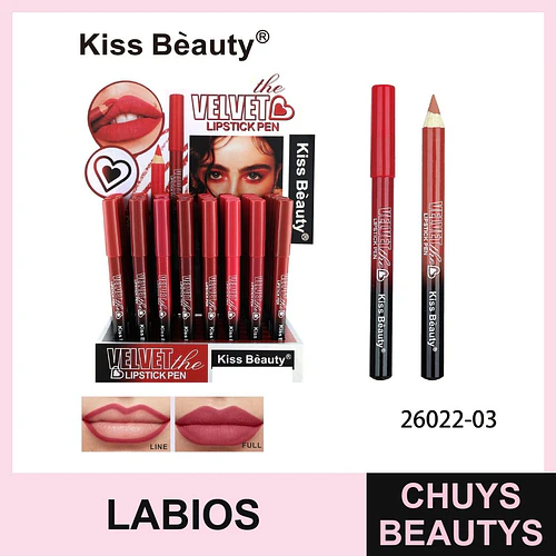 Lápiz Labial Velvet Kiss Bèauty para Delineado y Relleno de Labios - Chuys Beautys | Chuys Beautys