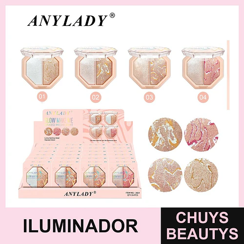 Dúo Iluminador Horneado AnyLady Glow Make Me de Larga Duración - Chuys Beautys | Chuys Beautys