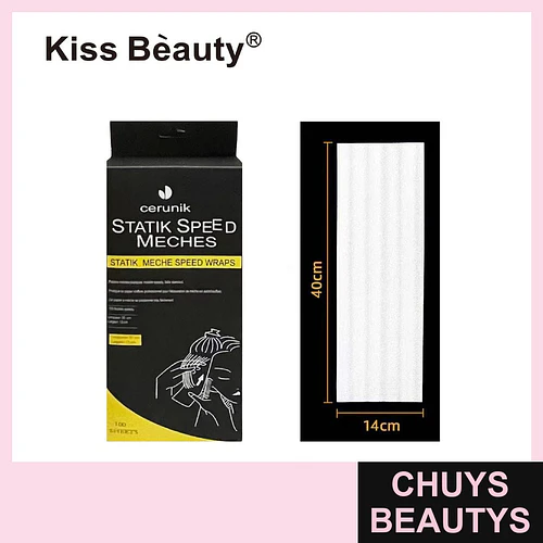 Papel para Mechas Statik Speed Cerunik Kiss Bèauty 100 Hojas - Chuys Beautys | Chuys Beautys