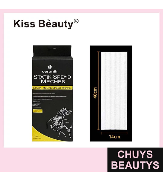 Papel para Mechas Statik Speed Cerunik Kiss Bèauty 100 Hojas