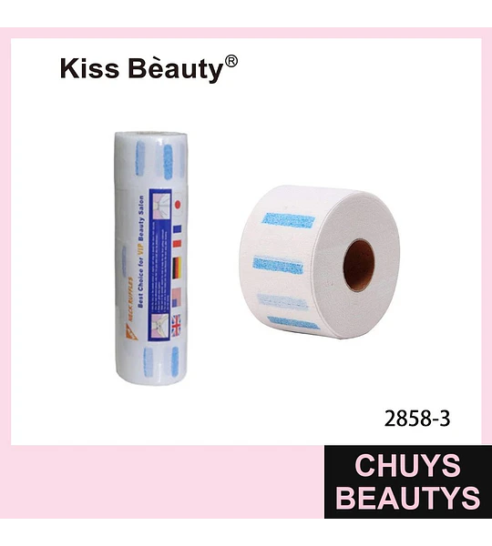 Tiras de cuello desechables Kiss Bèauty para peluquería y barbería