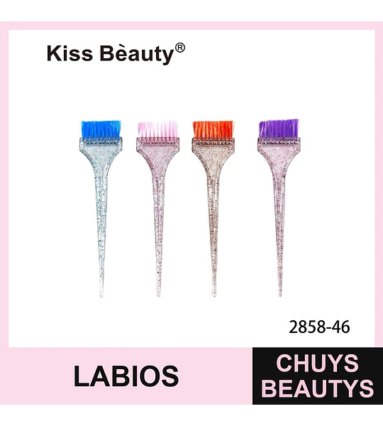 Set de 4 Pinceles Aplicadores de Tinte para Cabello Glitter Kiss Bèauty
