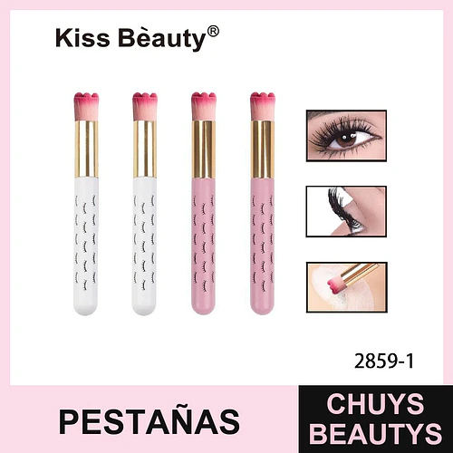 Cepillos de Limpieza y Aplicación para Pestañas con Cabezal Floral Kiss Bèauty - Chuys Beautys | Chuys Beautys
