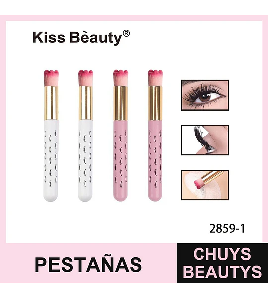 Cepillos de Limpieza y Aplicación para Pestañas con Cabezal Floral Kiss Bèauty