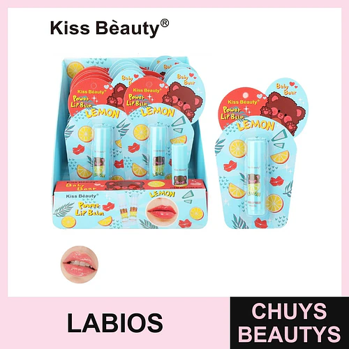 Bálsamo labial hidratante Kiss Bèauty Power+ sabor limón - Chuys Beautys | Chuys Beautys