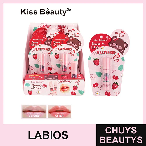Bálsamo Labial Kiss Beauty Power Raspberry Baby Bear - Chuys Beautys | Chuys Beautys