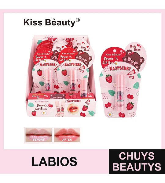 Bálsamo Labial Kiss Beauty Power Raspberry Baby Bear