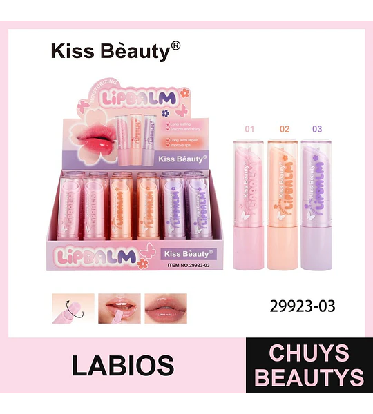 Bálsamo Labial Hidratante y Reparador de Larga Duración Kiss Bèauty