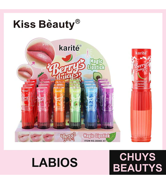 Lápiz Labial Mágico Frutal Hidratante Karité Kiss Bèauty Berry's Juicy