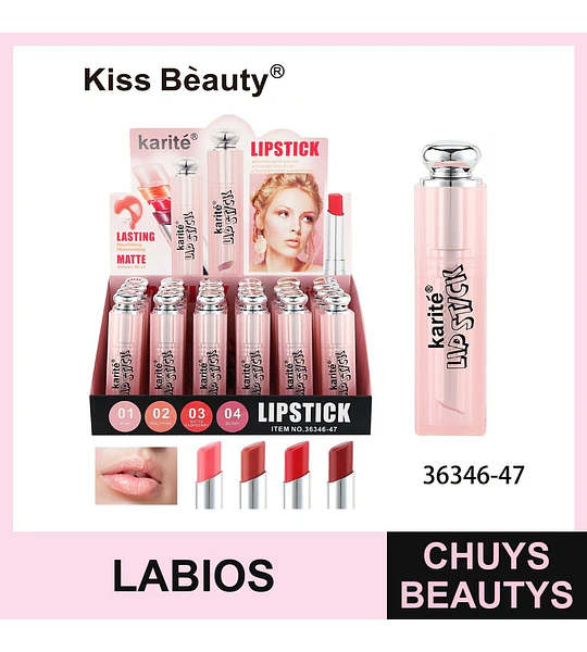 Labial Matte Larga Duración Velvet Mist Kiss Beauty Karité