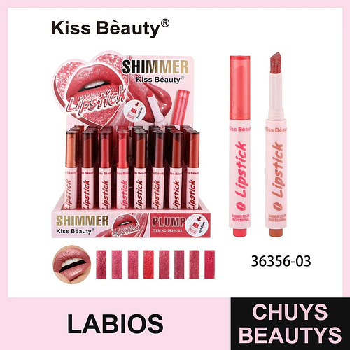 Labial Shimmer Plump Kiss Beauty con efecto brillante y voluminizador - Chuys Beautys | Chuys Beautys