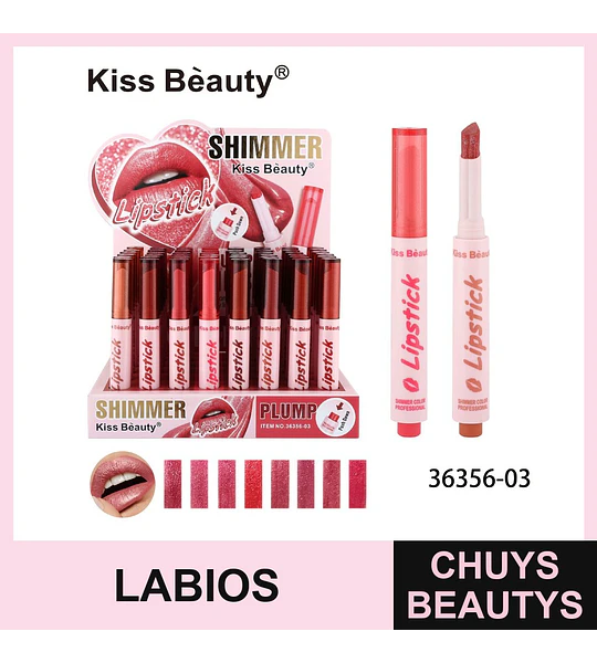 Labial Shimmer Plump Kiss Beauty con efecto brillante y voluminizador