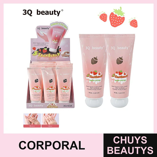 Crema de Manos Hidratante Fresa 3Q Beauty 70ml - Chuys Beautys | Chuys Beautys