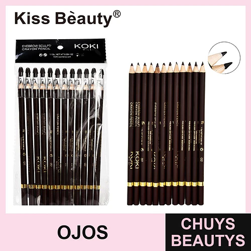 Lápiz de Cejas Escultor Crayon Kiss Beauty KOKI MILAN Tono Café Oscuro - Chuys Beautys | Chuys Beautys