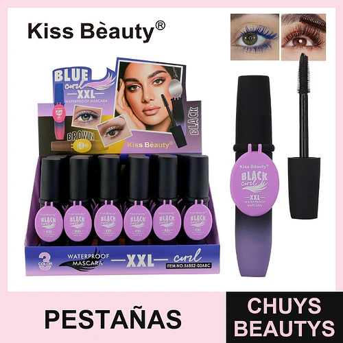 Rímel de Pestañas Kiss Beauty Waterproof XXL Curl Negro - Chuys Beautys | Chuys Beautys