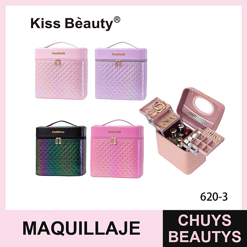 Estuche Organizador de Maquillaje y Joyas Kiss Beauty Portátil - Chuys Beautys | Chuys Beautys