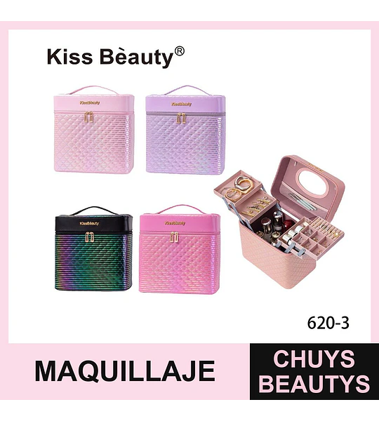 Estuche Organizador de Maquillaje y Joyas Kiss Beauty Portátil