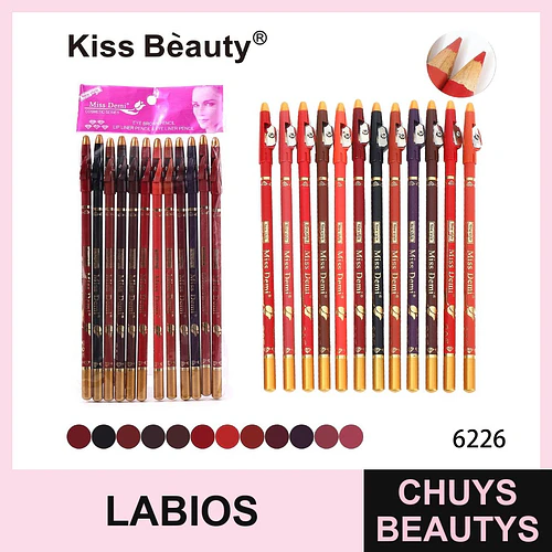Lápices delineadores Kiss Beauty Miss Demi para ojos y labios, 288 unidades - Chuys Beautys | Chuys Beautys