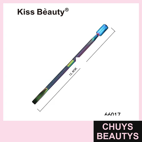 Empujador de cutículas metálico iridiscente doble punta Kiss Bèauty - Chuys Beautys | Chuys Beautys