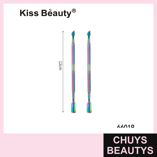 Empujador y raspador de cutículas doble punta iridiscente Kiss Bèauty - Chuys Beautys | Chuys Beautys