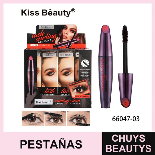 Máscara de Pestañas Kiss Beauty Curling & Doubling Efecto Volumen - Chuys Beautys | Chuys Beautys