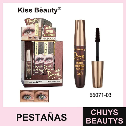 Máscara de Pestañas Voluminizadora y Waterproof Dense Kiss Bèauty - Chuys Beautys | Chuys Beautys