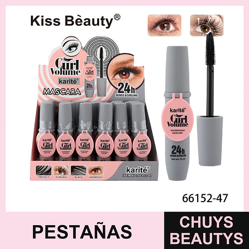 Máscara de Pestañas Karité Curl Volume 24h Densa y Rizada Kiss Beauty - Chuys Beautys | Chuys Beautys