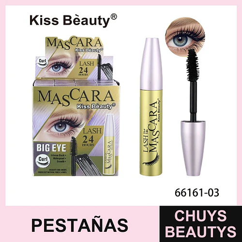 Máscara de Pestañas Kiss Bèauty Big Eye Curl 24 Horas - Chuys Beautys | Chuys Beautys