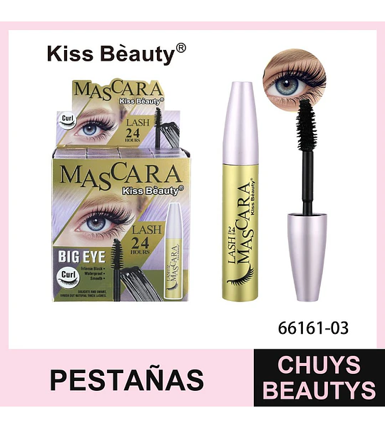 Máscara de Pestañas Kiss Bèauty Big Eye Curl 24 Horas