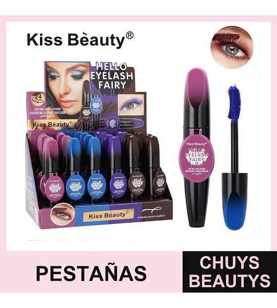 Máscara de pestañas voluminizadora Kiss Beauty Hello Eyelash Fairy a prueba de agua
