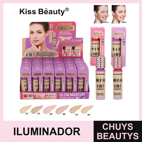 Maquillaje Iluminador 4 en 1 Kiss Beauty Invisible Pores Perfector - Chuys Beautys | Chuys Beautys