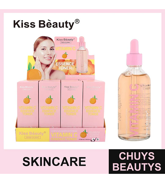 Tónico Facial Esencia Vitamina C Kiss Beauty Blanqueador e Hidratante