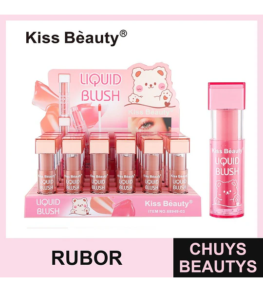 Rubor Líquido Kiss Beauty para un Tono Natural y Acabado Suave