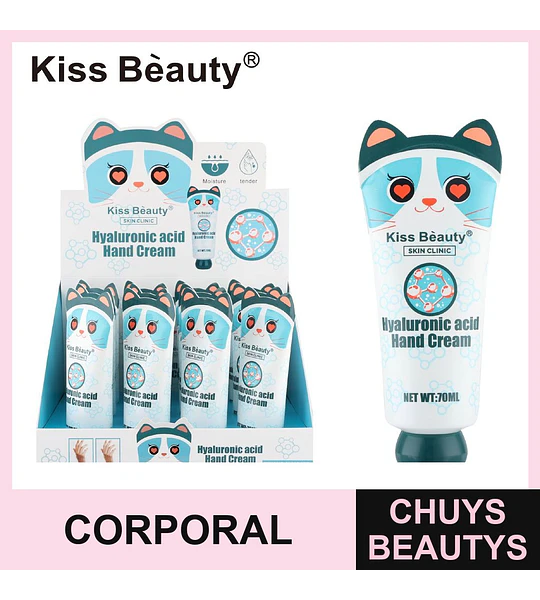 Crema de Manos Hidratante con Ácido Hialurónico Kiss Beauty