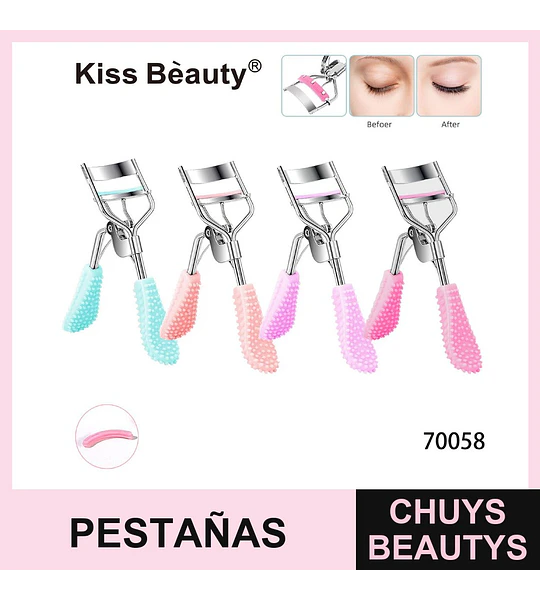 Rizador de pestañas ergonómico Kiss Bèauty con mango antideslizante