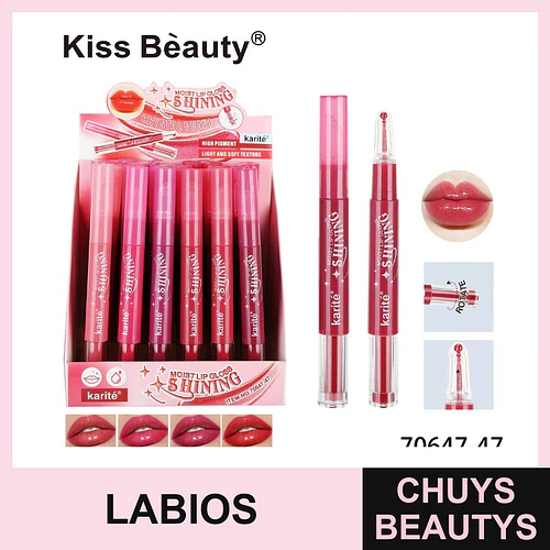 Brillo Labial Hidratante Karité Shining Kiss Beauty Tono Rojo Rosado - Chuys Beautys | Chuys Beautys