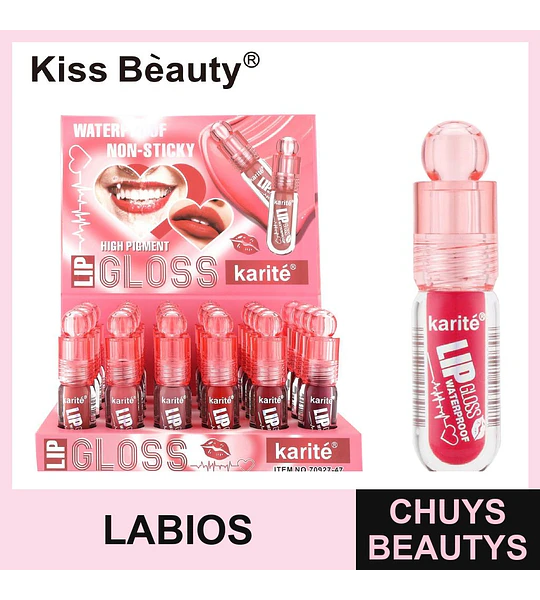 Brillo Labial Karité Waterproof de Alta Pigmentación y Larga Duración
