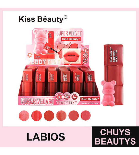 Tinta Labial Líquida Super Velvet Kiss Bèauty Teddy Tint