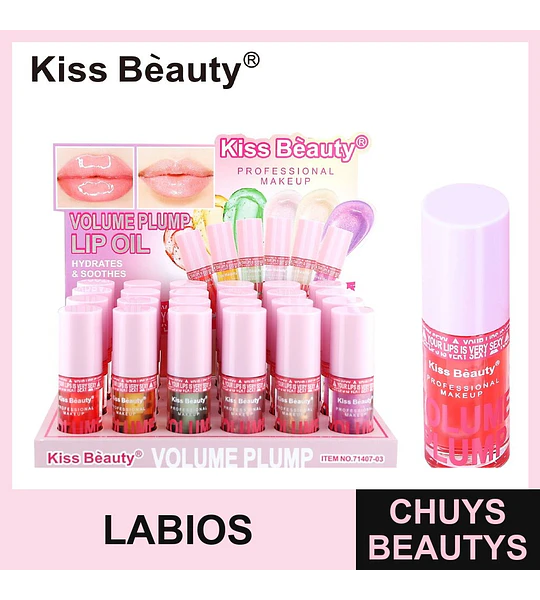 Aceite Labial Voluminizador e Hidratante Kiss Beauty Volume Plump