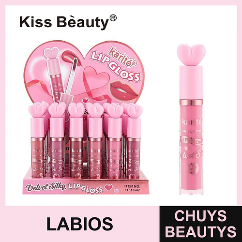 Brillo Labial Velvet Silky Larga Duración Kiss Beauty Karité - Chuys Beautys | Chuys Beautys