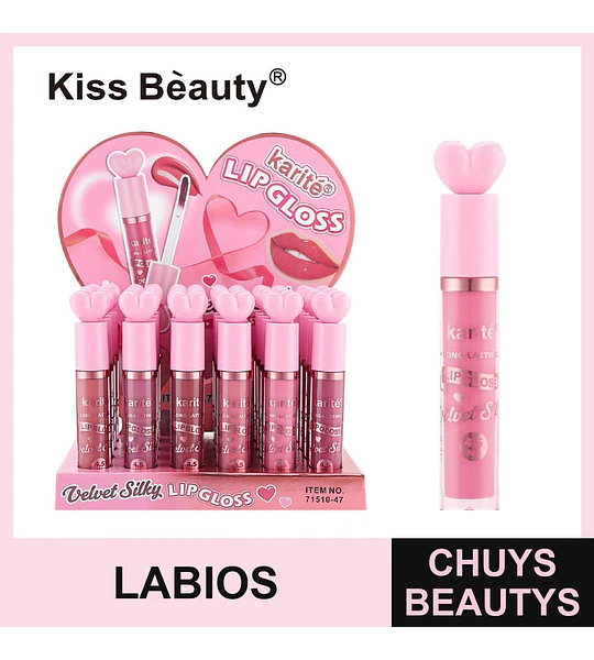 Brillo Labial Velvet Silky Larga Duración Kiss Beauty Karité