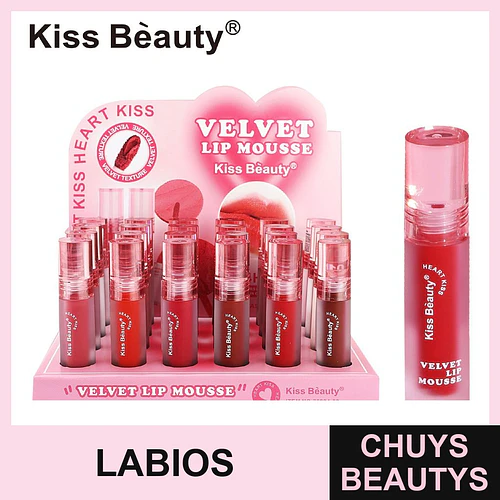 Labial Mousse Velvet de Larga Duración Kiss Beauty Heart Kiss - Chuys Beautys | Chuys Beautys