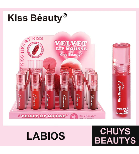 Labial Mousse Velvet de Larga Duración Kiss Beauty Heart Kiss