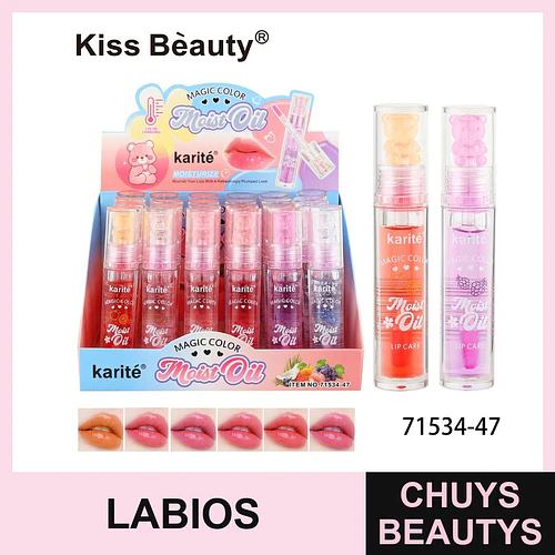 Aceite Labial Mágico Karité Kiss Beauty con Cambio de Color Hidratante - Chuys Beautys | Chuys Beautys