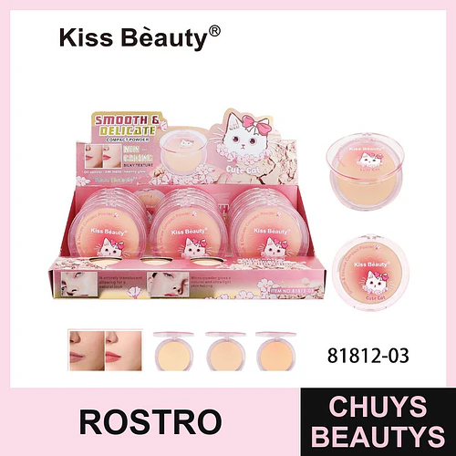 Polvo Compacto Kiss Beauty Smooth & Delicate con Control de Aceite y Acabado Mate - Chuys Beautys | Chuys Beautys